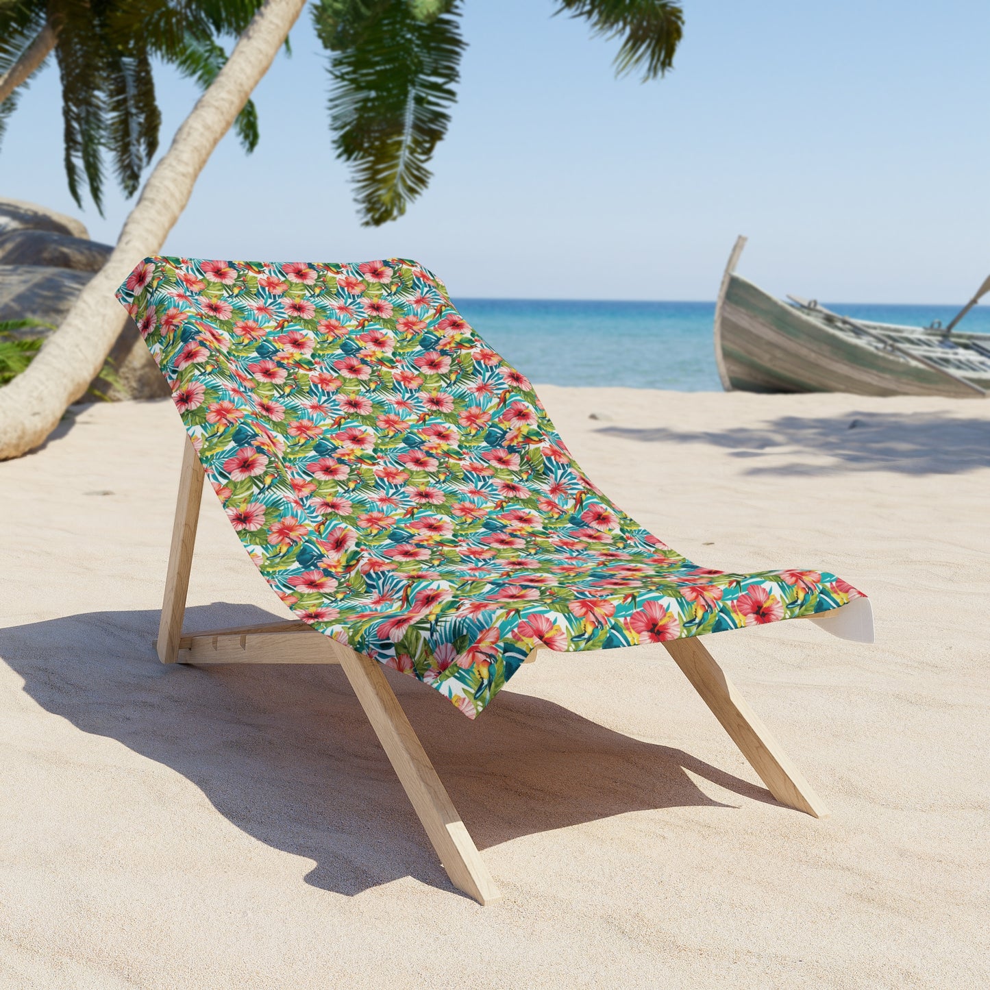 Tropical Floral Collection Towel - Ideal for Summer Fun and Relaxation