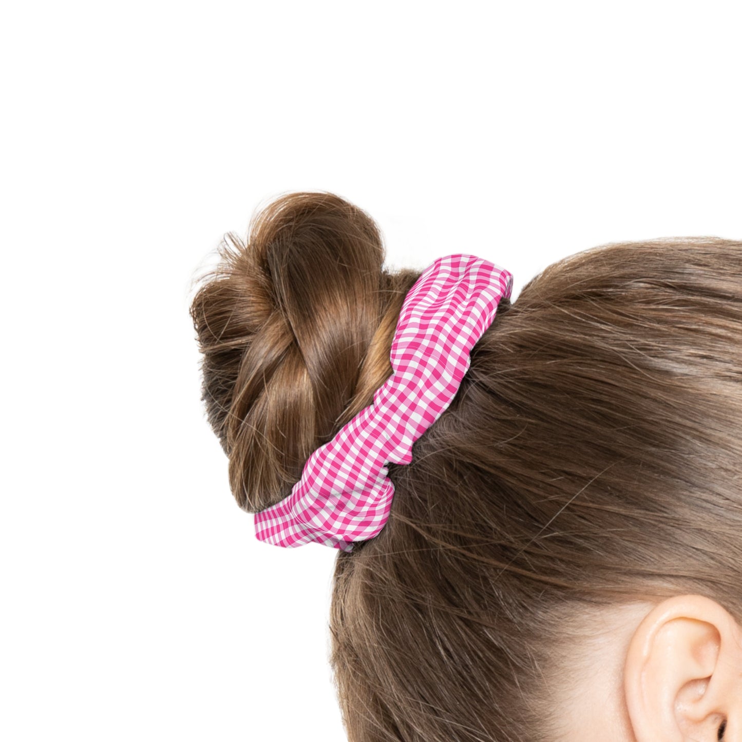 Pink TARTAN TWIST-Scrunchie